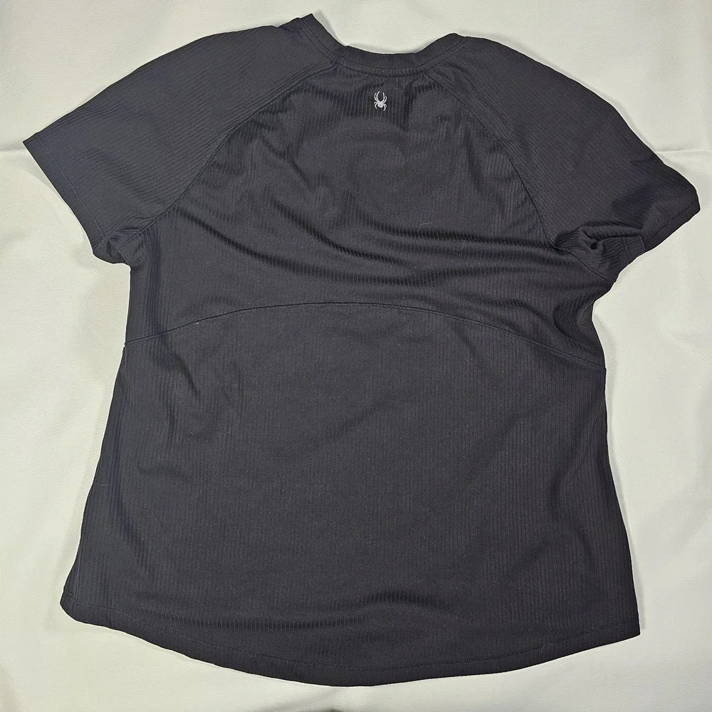 Spyder‎ Active Athletic Shirt Womens L Black Short Sleeve Performance Top
